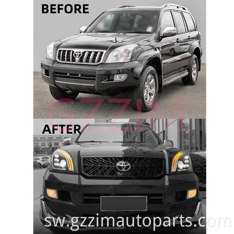 Bidhaa mpya ya gari bumper grille modellista Kit Kit kwa FJ120 Kuboresha hadi Land Cruiser Prado 2003-2009 FJ120 TRD Sport Style